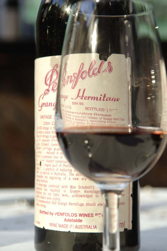 A bottle of Penfolds Grange wine
